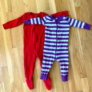 2 Pairs/Lot of Hanna Anderson Pajamas Footed and Footless.